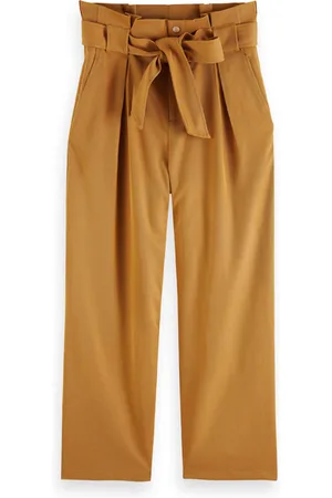 Scotch&Soda Daisy - High Rise Straight Leg Paperbag Trousers Camel