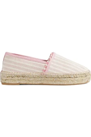 LK Bennett Fl Tiana Stripe Espadrill Light Pink