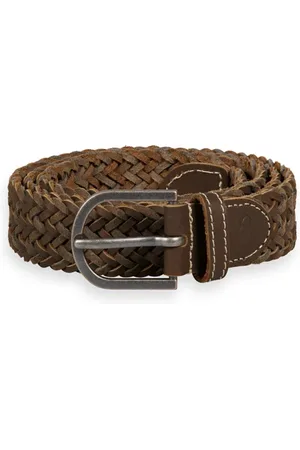 Scotch&Soda Braided Leather & Suede Belt Dark Taupe