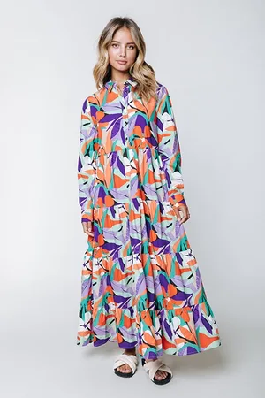 Colourful rebel Vianne Big Flower Maxi Dress Multicolor