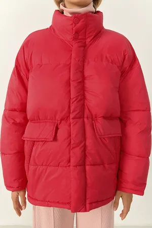 American Vintage Ls Large Puffa Coat Framboisine