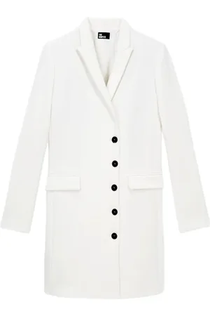 The Kooples Long-sleeved Tailored Dress Ecru