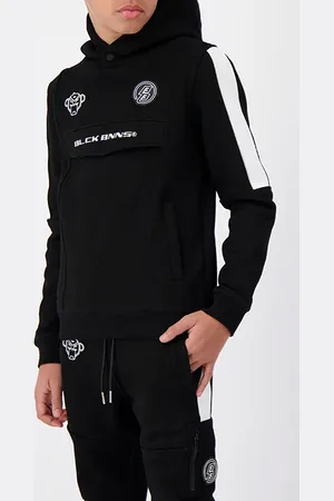 Black Bananas Anorak Stripe Hoodie Black