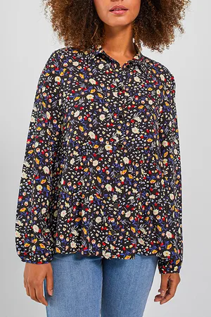 ICODE Black Shirt With Colour Floral Leopard Print
