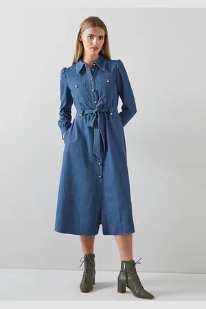 LK Bennett Sisi Shirt Dress Blue Denim
