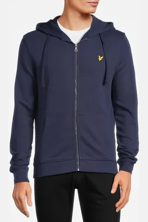 Lyle & Scott Football World Graphic Zip Through Hoodie Navy