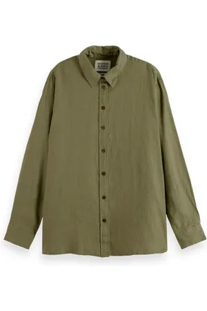 Scotch&Soda Oversized Linen Shirt Olive Green