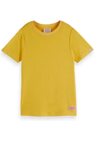 Scotch&Soda Girls Short-sleeved T-shirt In Linen Blend Pineapple