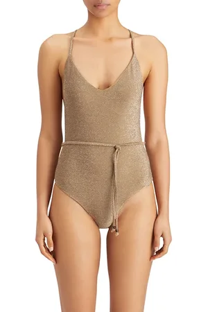 Scotch&Soda Metallic Swimsuit With Tie Light Army