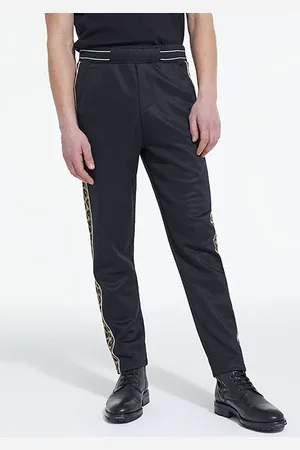 The Kooples Jogging Avec Bandes Cotes Contrastees Et Piping Black / Leop