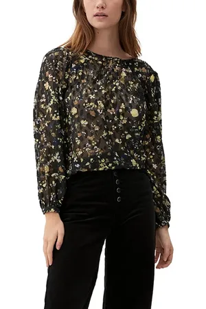 QS by s.Oliver Blouses Grey/black