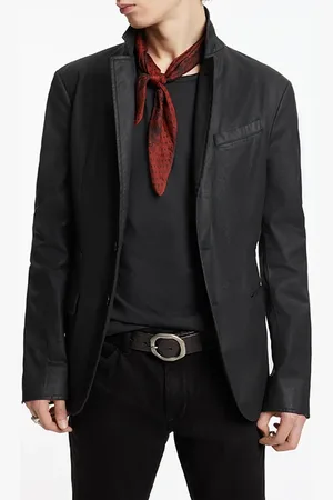 John Varvatos Slim Fit Notch Lapel Jacket With Flap Po Black