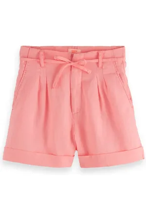 Scotch&Soda High-rise Linen Short Neon Coral