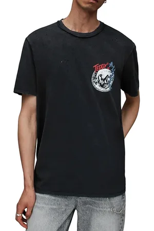 AllSaints Stray Ss Crew Washed Black
