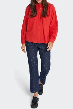 ICODE Winter Crimson Blouse With Raglan Sleeves