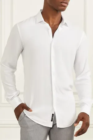 Guess GUESS Benny New Collar Pau Pure Casual Shirt White