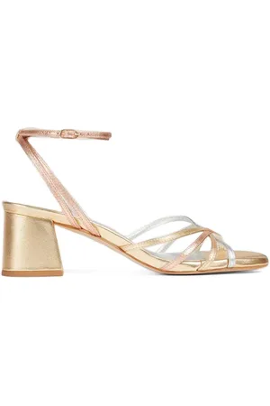 LK Bennett Fs Starlet Tie Block Heel Silver/gold