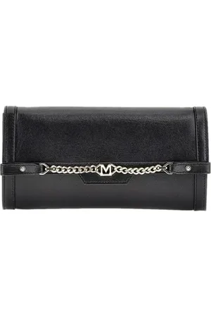Guess GUESS Medium Satchel Chain Jet Black Clutch Bag