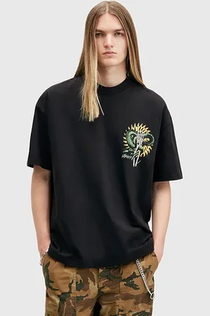 AllSaints Krait Ss Crew Washed Black