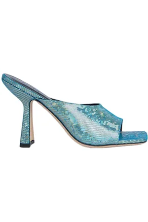 By Far Zaya Disco Blue Hologram Leather