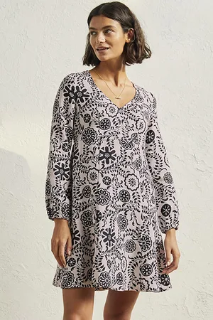 Boden V-neck Flippy Mini Dress Ivo