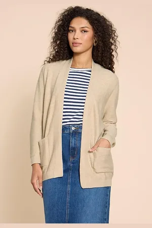 White Stuff Carla Longline Cardigan Light Natural
