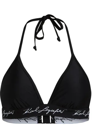 Karl Lagerfeld Signature Triangle Swim Top Black