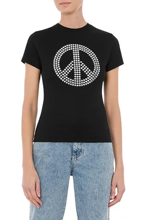 Moschino Peace Symbol Jersey T-shirt Black