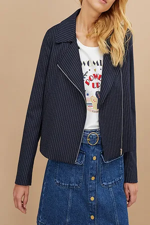 ICODE Navy Pinstripe Hooded Jacket Navy