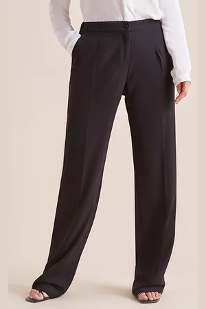 Elena Miro Straight-leg Trousers In Flowing Fabric Black