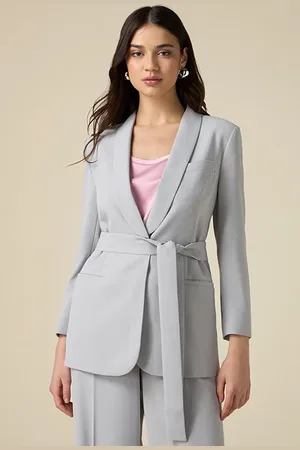 Oltre Stretch Crepe Fabric Blazer Grey