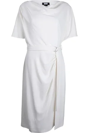DKNY S/s Asymmetrical Dra Eggshell