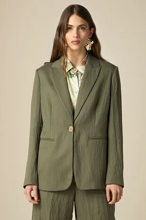 Oltre Tencel-blend Blazer Green