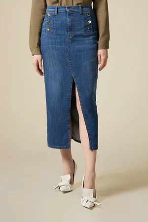 Oltre Denim Pencil Skirt Blue