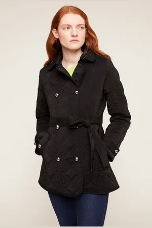 Motivi Lightweight Double-breasted Quilted Jacket Black