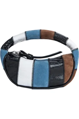 By Far Micro Cush Blue Patchwork Leather