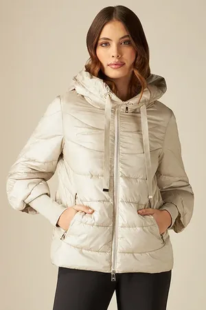 Oltre Eco-friendly Down Jacket With Detachable Arm Warmers Beige