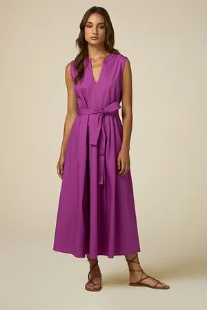 Oltre Long Cotton Dress Violet