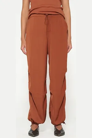 10 days Satin Parachute Pants Saddle Brown