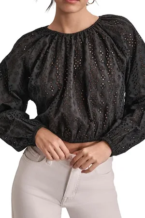 DKNY Eyelet Long Sleeve P Black