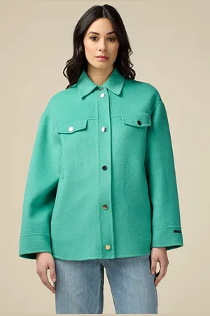 Oltre Wool Blend Cloth Jacket Green