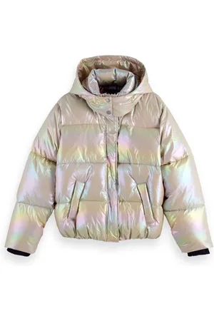Scotch&Soda Technical Puffer Jacket With Detachable Hood Silver Metallic