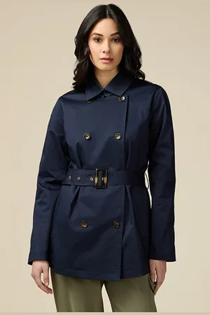 Oltre Double-breasted Cotton Trench Coat Blue