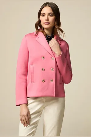 Oltre Scuba Fabric Double-breasted Jacket Pink