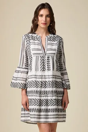 Oltre Short Flared Cotton Dress White