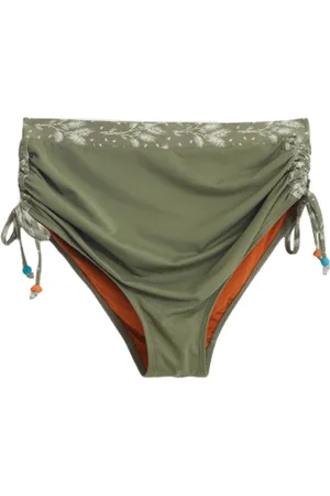 White Stuff Patchwork Panel High Waist Btm Green Mlt