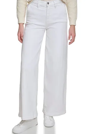 DKNY High Rise Wide Leg T Optic White
