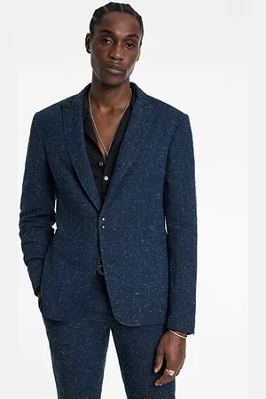 John Varvatos Peak Lapel One Hook Eye Jacket Deep Blue