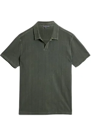 John Varvatos Zion Ss Jacquard Garment Dye Polo Tarp Green