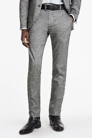 John Varvatos Slim Fit Pants With Welt Hip Pocket And Med Grey